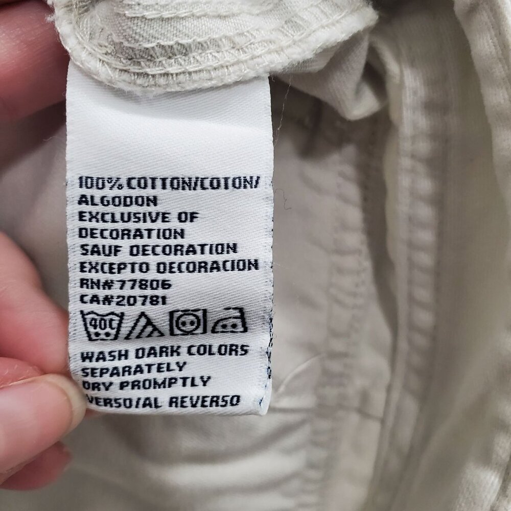 Tommy Hilfiger‎ Women's Y2K Beige Cotton Belted Waist Crops Cropped Khakis Sz 2 - Picture 6 of 9